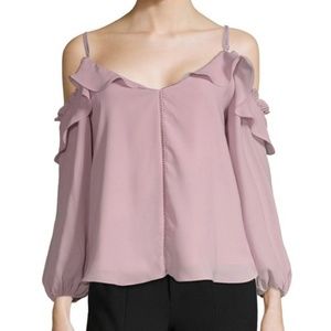 NWOT Parker Ruffled Cold-Shoulder Top